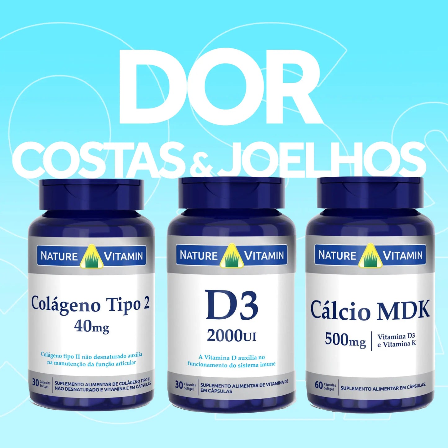 Dor 3: Colágeno Tipo 2 + D3 + Cálcio MDK