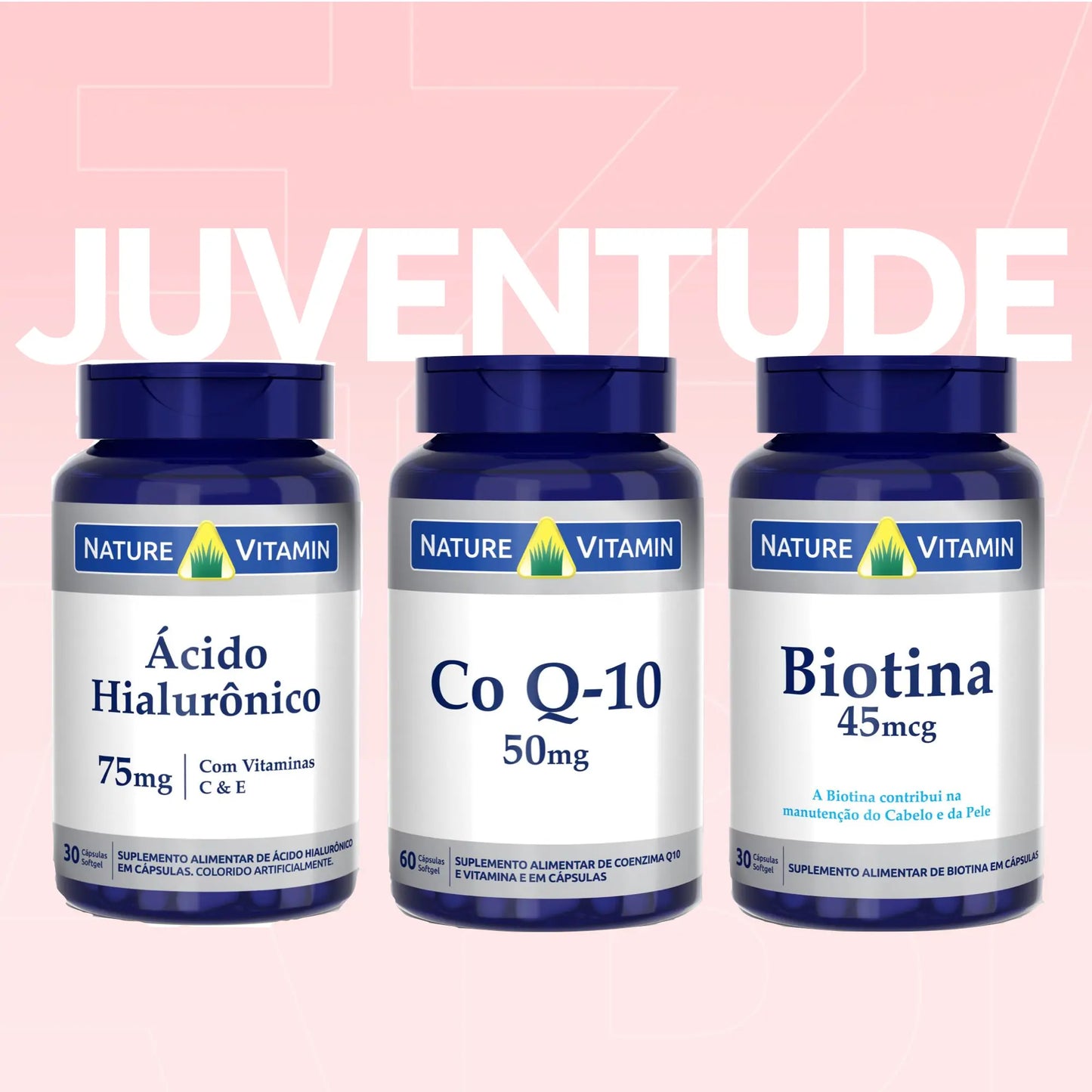 Juventude 3: Ácido Hialurônico + Co Q10 + Biotina