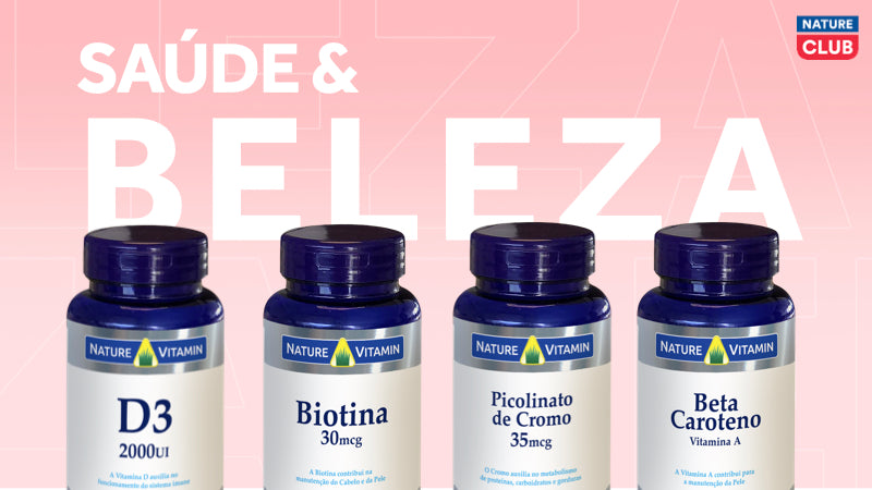 Kit Saúde & Beleza: Vitamina D3, Biotina, Cromo, Betacaroteno