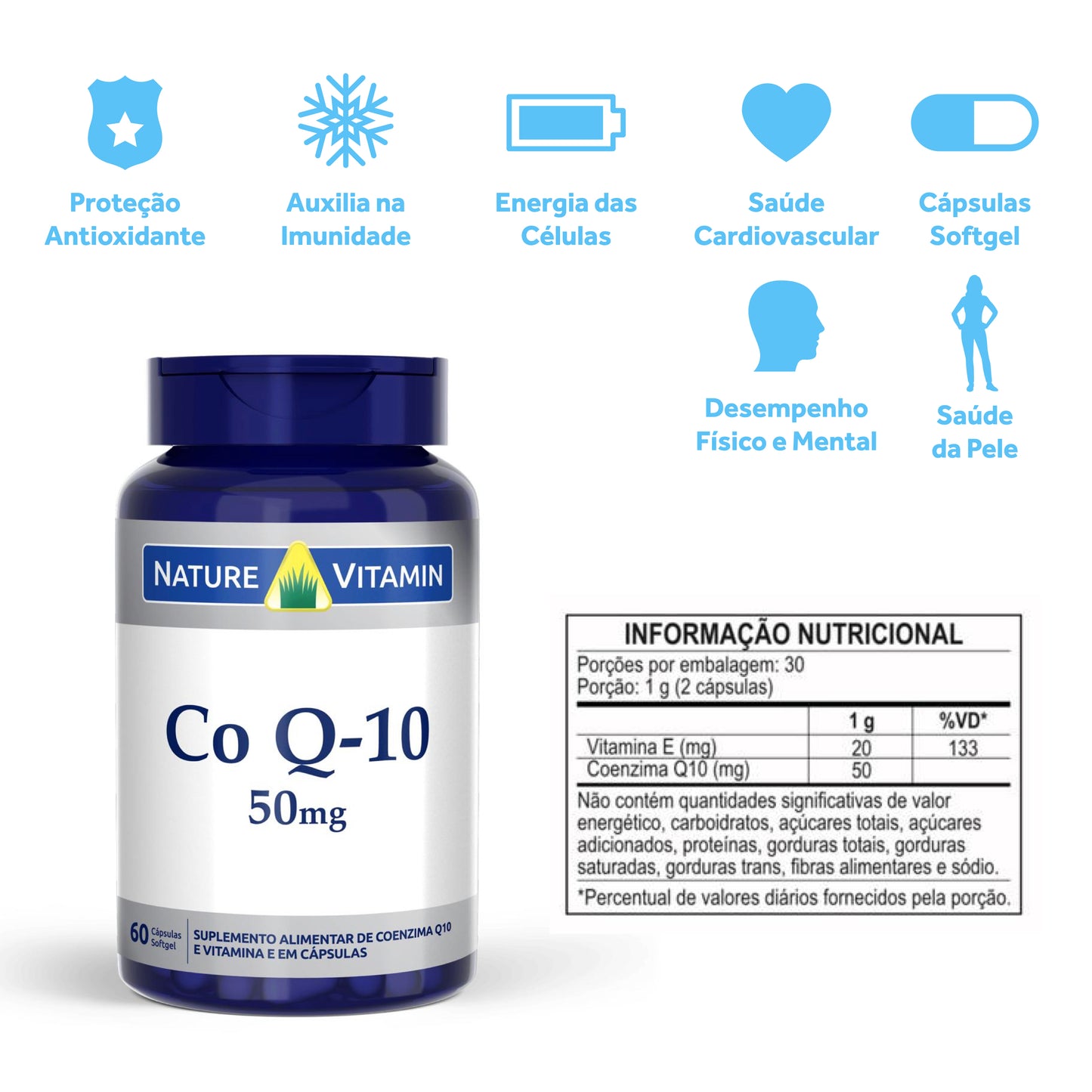 Co Q10 50mg - 60 Cáps Softgel - Nature Vitamin (SCP)