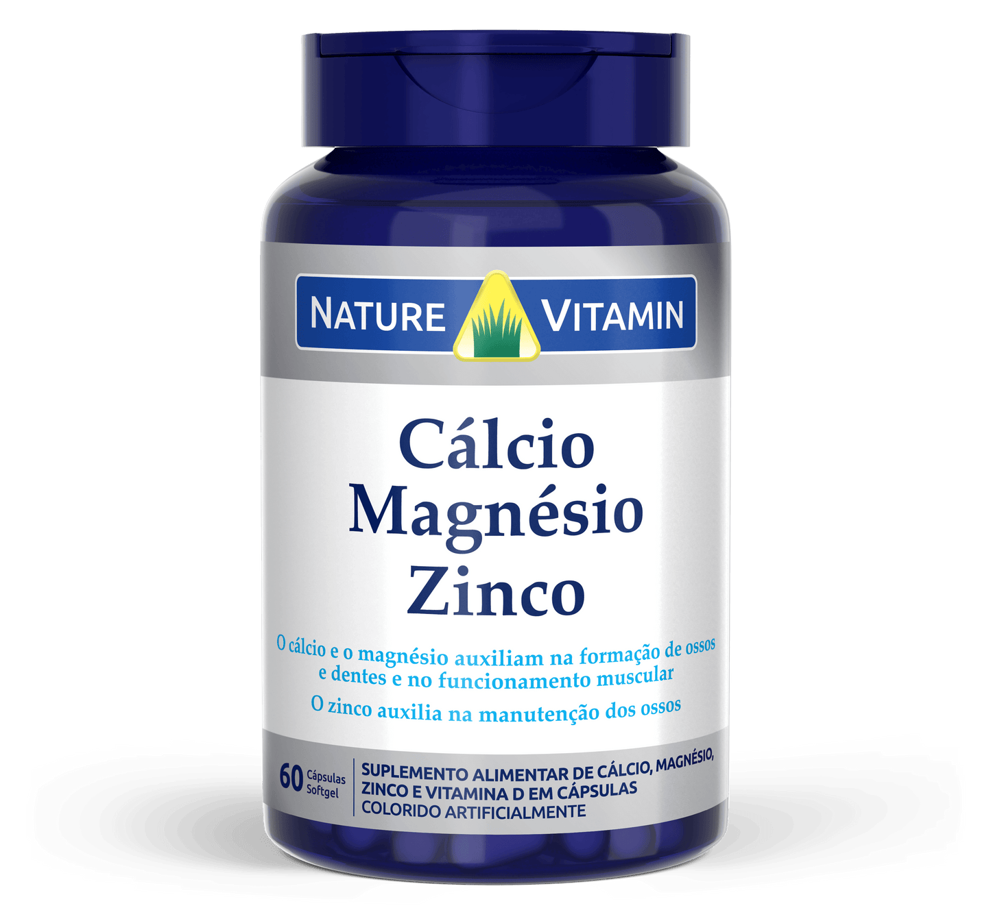 Cálcio Magnésio Zinco - 60 Cáps Softgel - Nature Vitamin (SCP)