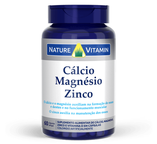 Cálcio Magnésio Zinco - 60 Cáps Softgel - Nature Vitamin (SCP)