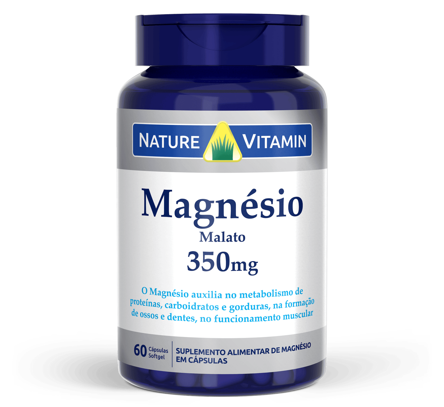 Magnésio Malato 350mg - 60 Cáps Softgel - Nature Vitamin (SCP)