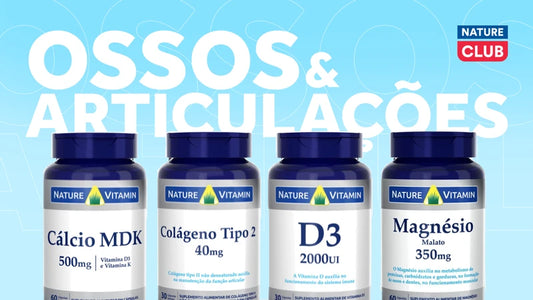 Kit Ossos & Articulações: Colágeno Tipo 2, Magnesio Quelato, Calcio + D, Vitamina D3