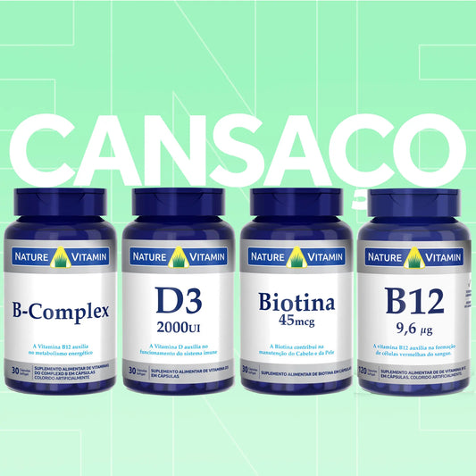Cansaço 4: Complexo B + D3 + B12 + Biotina