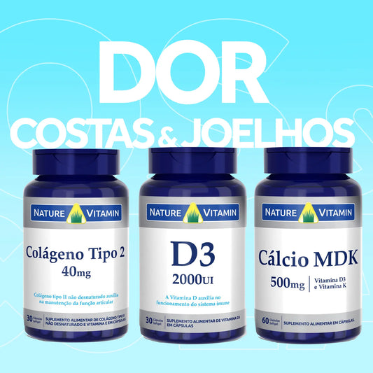 Dor 3: Colágeno Tipo 2 + D3 + Cálcio MDK