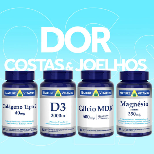 Dor 4: Colágeno Tipo 2 + D3 + Cálcio MDK + Magnésio