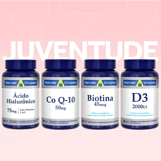 Juventude 4: Ácido Hialurônico + Co Q10 + Biotina + D3
