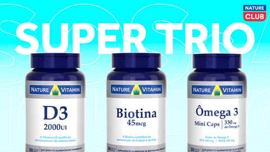 Kit SuperTrio: Ômega 3, Vitamina D3, Biotina